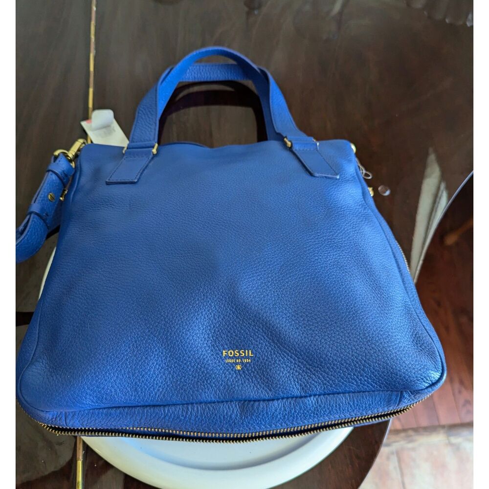 Fossil Royal Blue Leather Crossbody Bag - Picture 12 of 15